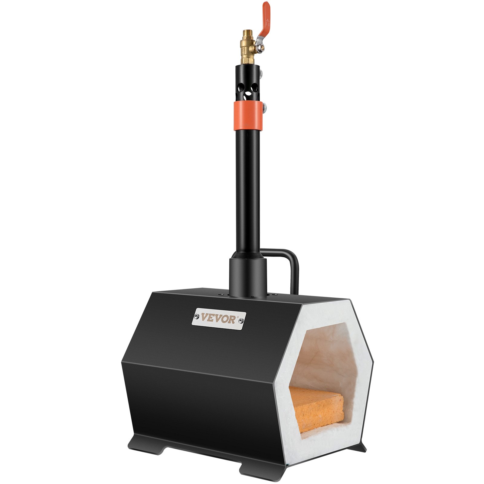 VEVOR Gas Schmiedeofen Sechseck, 250 x 215 x 190 mm Gas Schmiede mit Brenner, Gold, Messing, Bronze, Magnesium, Aluminium, Zinn und Edelstahl, Gas Propan Forge Schmiedeofen 2 m Gasschlauch