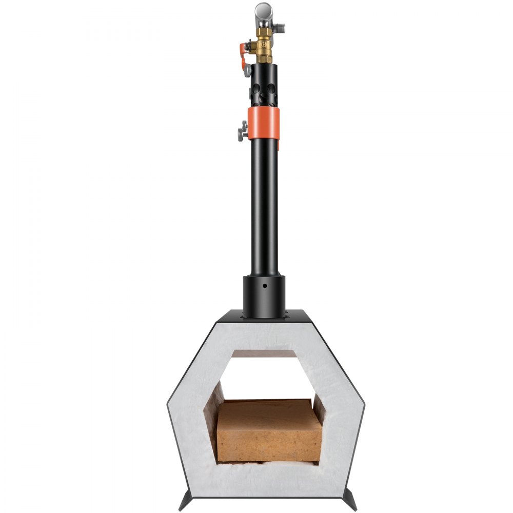 VEVOR Gas Schmiedeofen Sechseck, 400 x 215 x 190 mm Gas Schmiede mit Doppelbrenner, Gold, Messing, Bronze, Magnesium, Aluminium, Zinn und Edelstahl, Gas Propan Forge Schmiedeofen 2 m Gasschlauch