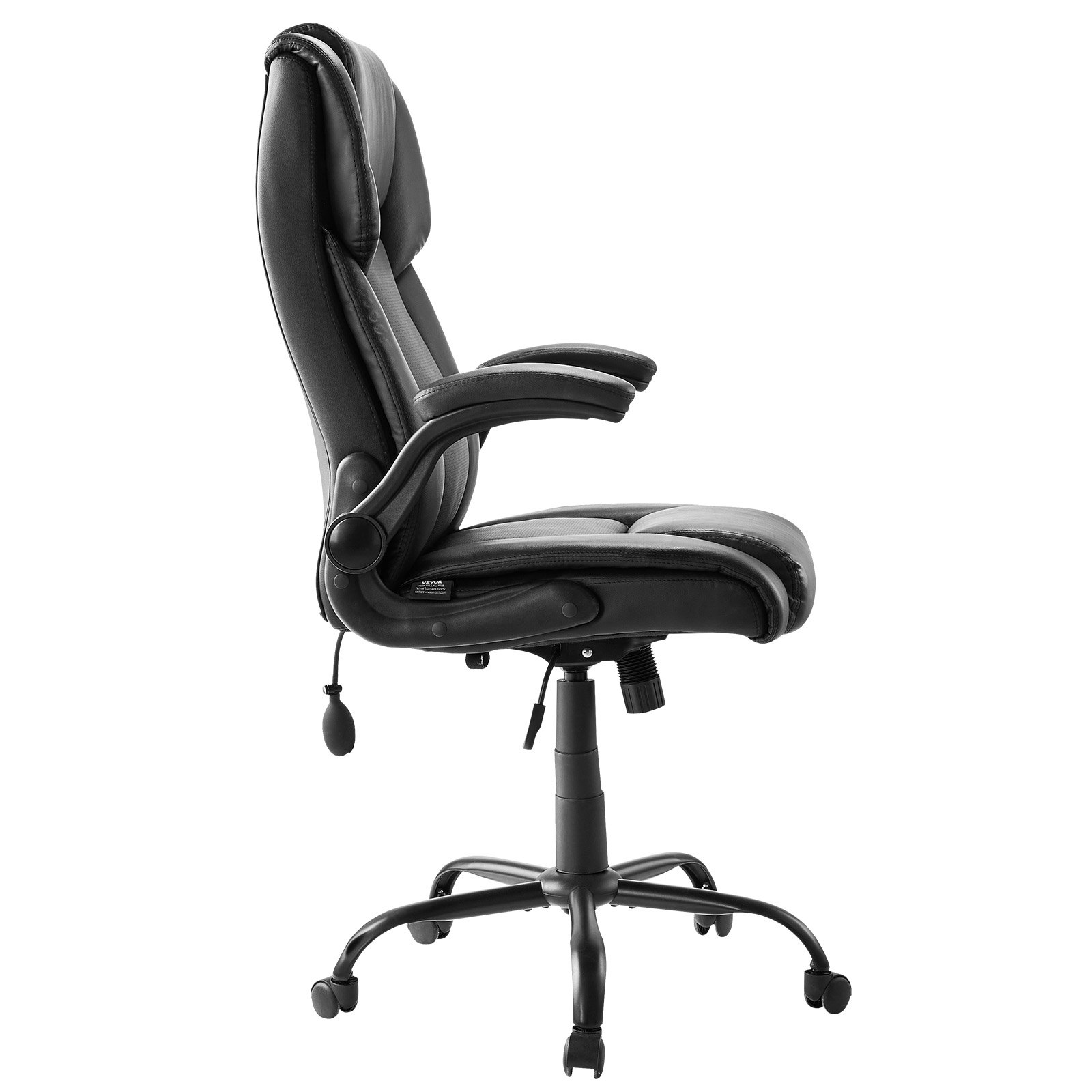 VEVOR Executive Office Chair, Swivel Chair with High Backrest, Lumbar Support, and Foldable Armrests, Ergonomic Desk Chair with Tilt and Height Adjustment, for Work, Study, and Gaming