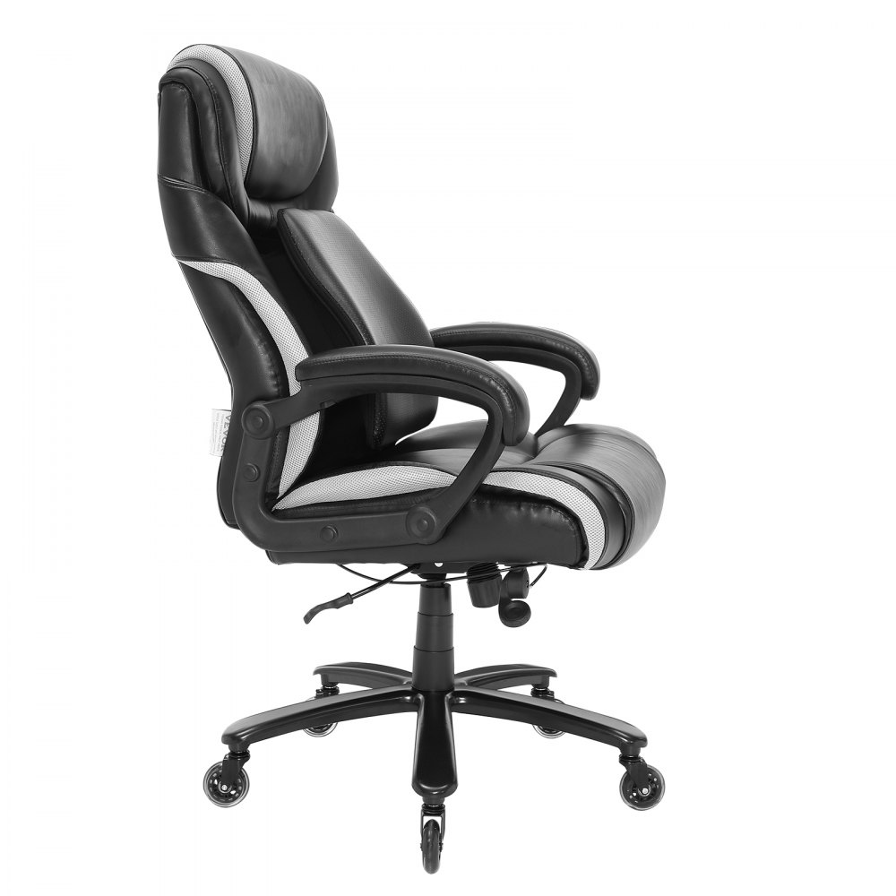 VEVOR Bürostuhl PU Leder Schwarzer Chefsessel mit Höhenverstellbarer Rückenlehne 0–80 mm, Schreibtisch Drehsessel, 181,43 kg Tragfähigkeit, Chefsessel Bürostuhl 770 x 600 mm Rückenlehne Drehsessel