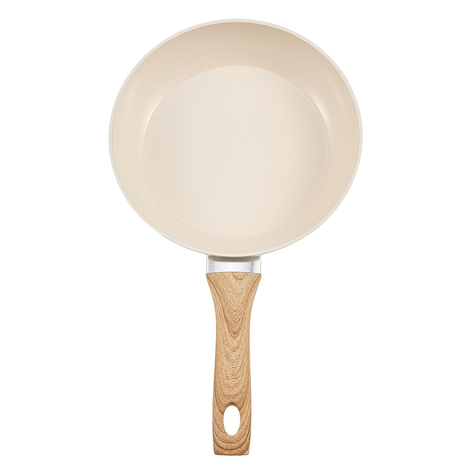 VEVOR Bratpfannen Set 3-tlg. (200 / 240 / 280 mm), Hochleistungs-Bratpfannen aus Aluminium (Antihaftbeschichtet), Kochpfanne Küchenkochgeschirr geeignet für Gas Elektro Induktion Beige