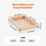VEVOR Extendable Cabinet Organizer Drawer Shelf (356 x 533 x 76 mm) with Soft-Close Mechanism, Wooden Sliding Drawer, Bottom and Side Mounting, for Kitchen, Pantry, Bathroom