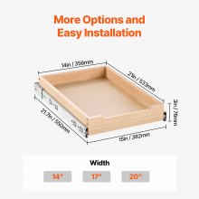 VEVOR Ausziehbare Holzschublade Unterschrank-Organizer Einzeln 356x533x76mm