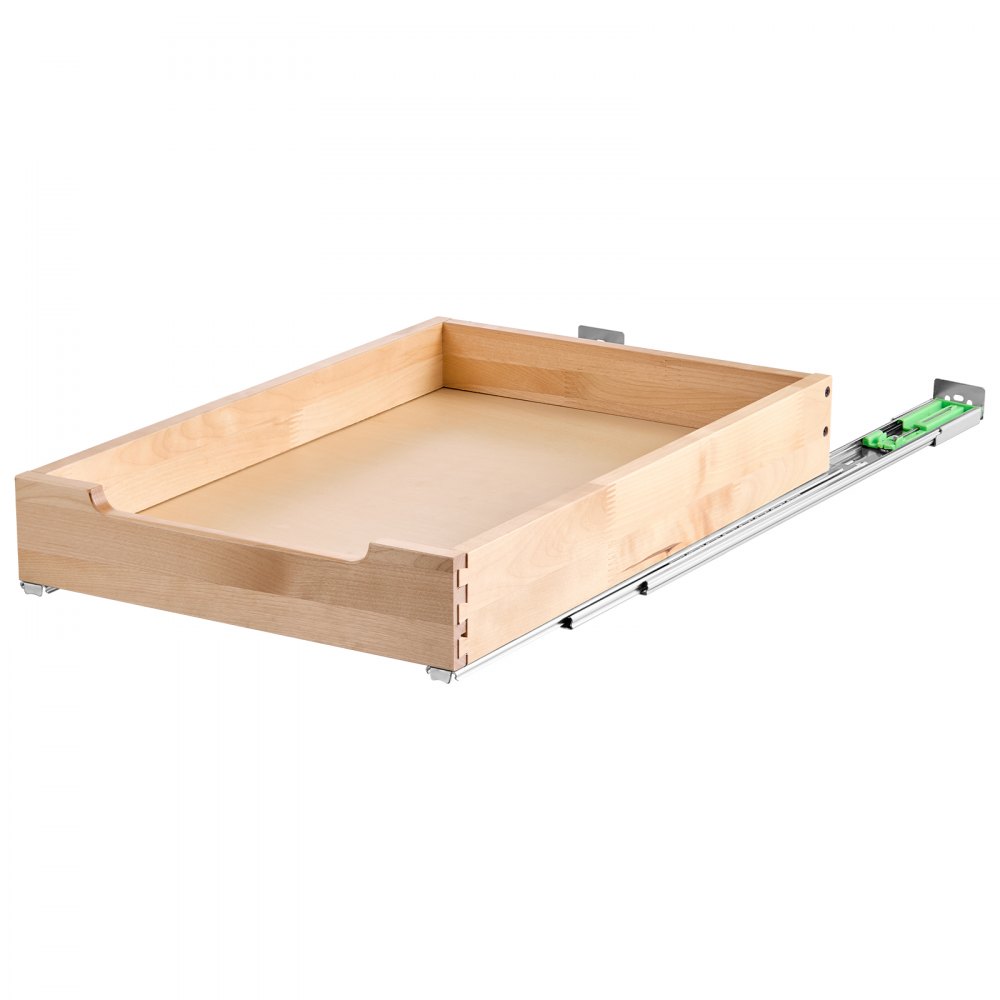 VEVOR Ausziehbarer Schrank-Organizer Schrankschublade Regal (432 x 533 x 76 mm) mit sanftem Schließmechanismus, Holz-Schiebeschublade Unter- und Seitenmontage, für Küche Speisekammer Badezimmer