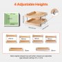 VEVOR ausziehbarer 2-stufiger Schrank-Organizer Schrankschublade Regal (393 x 533 x 76 mm) mit sanftem Schließmechanismus, Holz-Schiebeschublade Unter- und Seitenmontage, für Küche Badezimmer