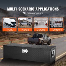 VEVOR 990 x 330 x 254 mm Werkzeugkasten für Lkw-Ladefläche, Abschließbar 83 L Truckbox Werkzeugbox Aufbewahrungs-Werkzeugkasten, 39 kg Tragfähigkeit Werkzeugkiste Organizer für Wohnmobil, PKW Schwarz