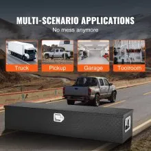VEVOR 1219 x 381 x 381 mm Werkzeugkasten für Lkw-Ladefläche, Abschließbar 177 L Truckbox Werkzeugbox Aufbewahrungs-Werkzeugkasten, 50 kg Tragfähigkeit Werkzeugkiste Organizer für Wohnmobil, PKW usw.