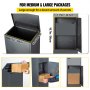 VEVOR Paketbriefkasten mit Zahlenschloss Postkasten 38x23x105cm Briefkasten mit Paketfach und Briefkasten Paketbox verzinkter Stahl Grau Postbox 34,3x50cm(Türgröße) Passend für alle Paketdienste