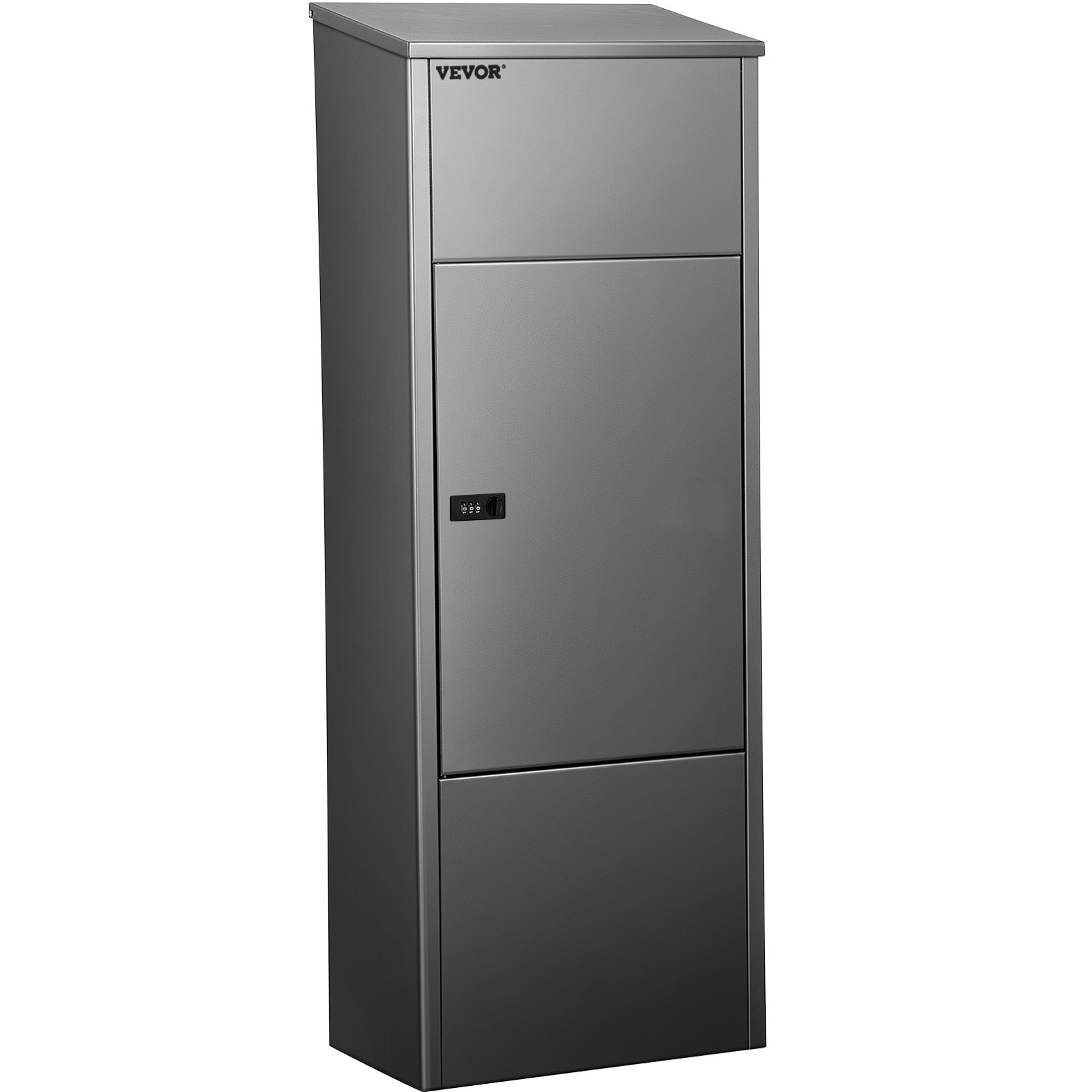 VEVOR Paketbriefkasten mit Zahlenschloss Postkasten 38x23x105cm Briefkasten mit Paketfach und Briefkasten Paketbox verzinkter Stahl Grau Postbox 34,3x50cm(Türgröße) Passend für alle Paketdienste