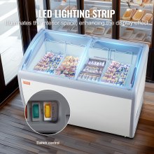 VEVOR 362L Kommerzielle Eisvitrine Gelato-Tauch-Gefrierschrank Eiscreme-Vitrine