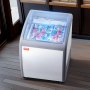 VEVOR Kommerzielle Eiscreme-Vitrine, 154-Liter-Gefriertruhe, Mobiler Tiefkühlschrank mit Glasplatte, Restaurant-Gelato-Tauchschrank mit 2 Drahtkörben, 2 Glasschiebetüren, feststellbaren Rollen, Weiß