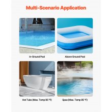 VEVOR Poolsauger 100 L/min Aufladbarer Poolreiniger mit Verlängerungsstange