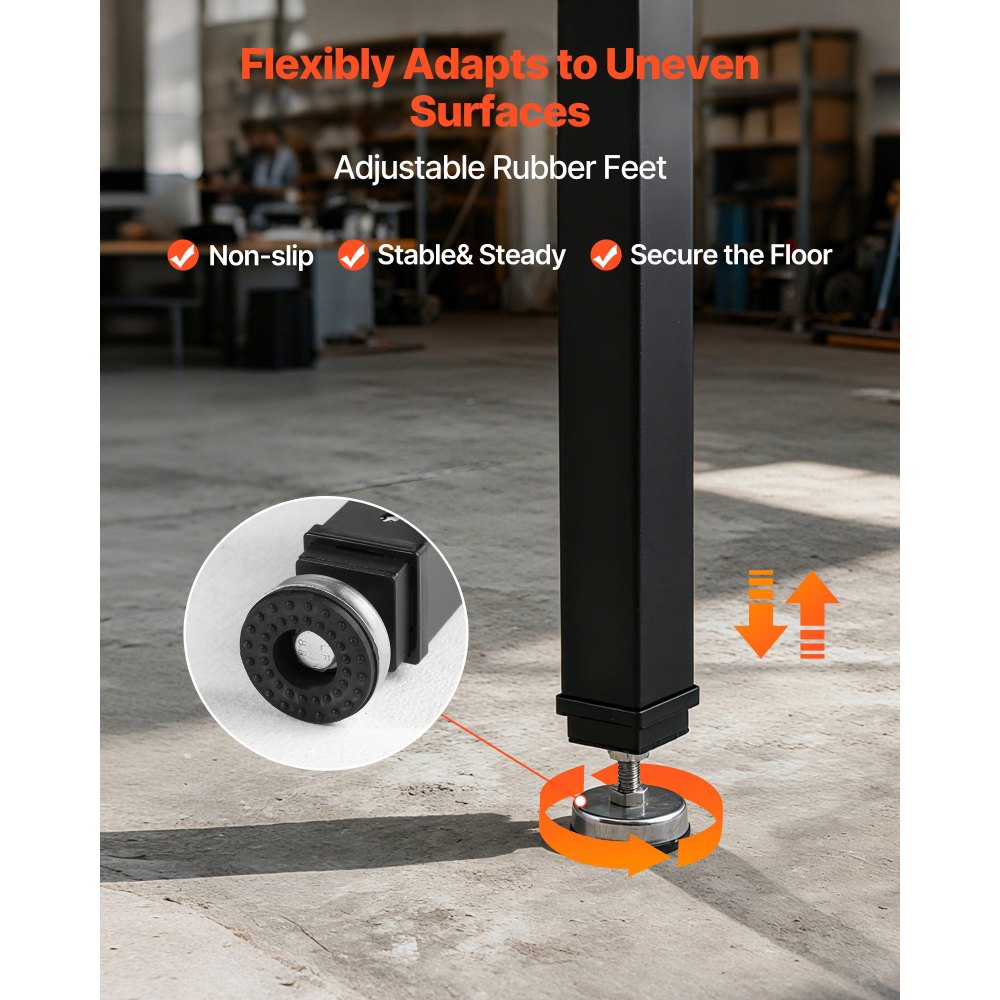 VEVOR Werkbank, 680 kg, Werkstatttisch 122x60 cm große Arbeitsplatte aus Eichenholz, Arbeitstisch mit 67–102 cm Höhenverstellung, Werktisch für Garage, Werkstatt, Zuhause, Büro & Gewerbe