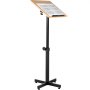 VEVOR Rednerpult Höhenverstellbar 76,5-109 cm Stehpult 50 x 40 cm Stehender Schreibtisch Stahl + Holzpartikel, Schreibpult Stehtisch 10 kg Belastbarkeit Lesepult Schulen, Büros, Studios usw.