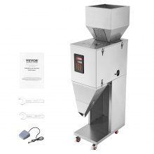 VEVOR Partikelfüllmaschine, 0,044–6,6 lbs/20–3000 g, automatische Füllmaschine mit Fußpedal, Edelstahl-Wiegefüllmaschine, Wiegefüller für Bohnen, Samen, Körner, Tee, Granulatverpackung