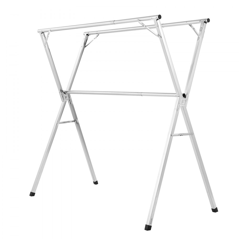 VEVOR Wäscheständer 2-stufiger Wäschetrocknerständer ausziehbar (130–200 cm), Trockenständer mit 30 winddichten Löchern & 2 Schuhhaken, tragbarer Kleiderbügel für Waschküchen, Balkone