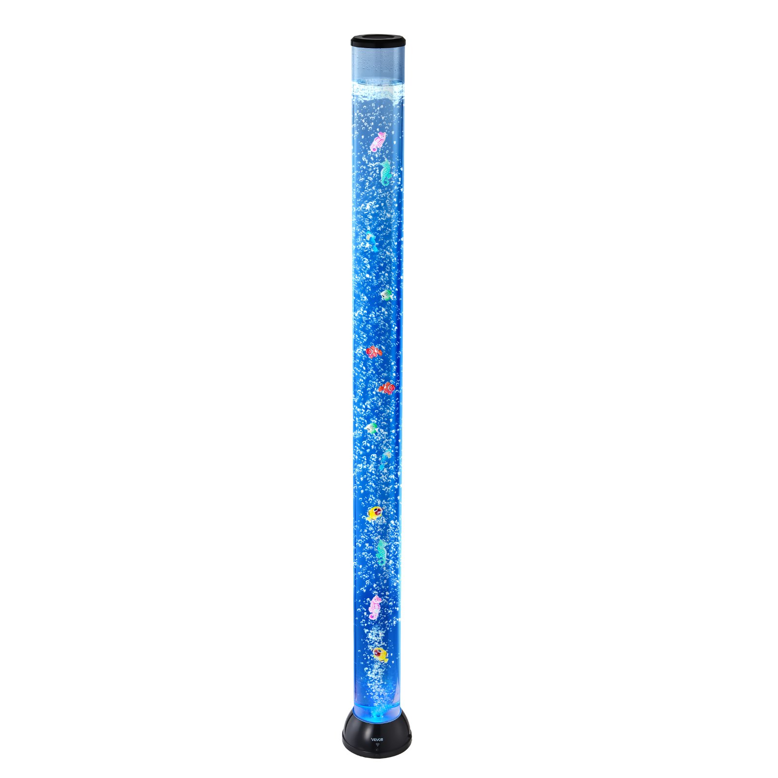 VEVOR Sensory Bubble Tube Lamp, 1.5 m Bubble Fish Tube, Sensory Aquarium Lamp with 10 Floating Fish & 16 Color Effects, Remote Control, Stress Relief Calming Light for Bedroom Living Room Home Decor