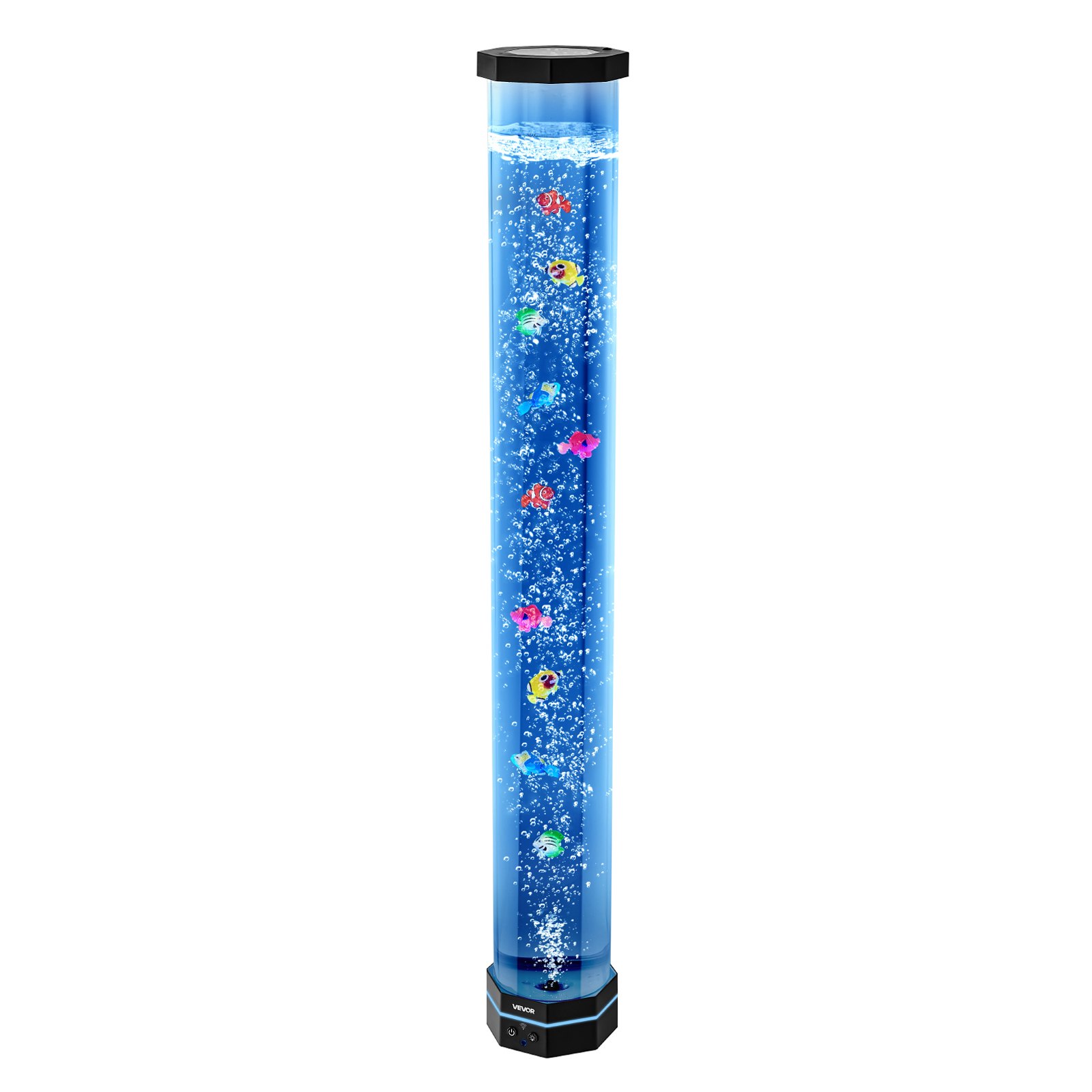 VEVOR Sensory Bubble Tube Lamp, 100 cm Bubble Fish Tube, Sensory Aquarium Lamp with 10 Floating Fish & 16 Color Effects, Remote Control, Stress Relief Calming Light for Bedroom Living Room Home Decor