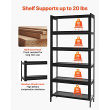 VEVOR Sammlervitrine Vitrinenschrank 5-stöckig, 172 cm hoch, Standvitrine mit natürlicher Holzrahmen (9,07 kg Tragkraft pro Schicht), Standregal Bücherregal für Büro Spielzimmer Wohnzimmer