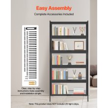 VEVOR Sammlervitrine Vitrinenschrank 5-stöckig, 172 cm hoch, Standvitrine mit natürlicher Holzrahmen (9,07 kg Tragkraft pro Schicht), Standregal Bücherregal für Büro Spielzimmer Wohnzimmer