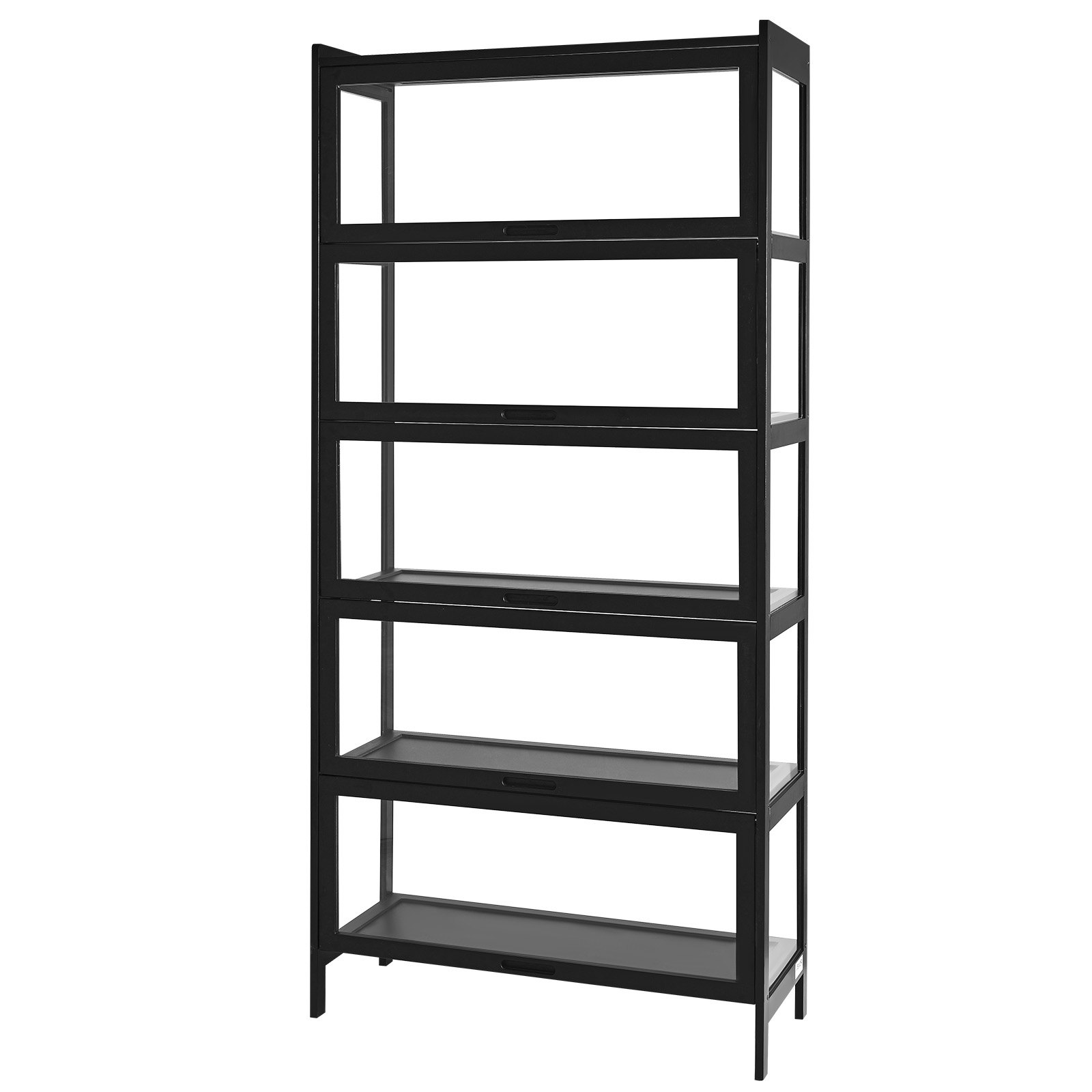 VEVOR Sammlervitrine Vitrinenschrank 5-stöckig, 172 cm hoch, Standvitrine mit natürlicher Holzrahmen (9,07 kg Tragkraft pro Schicht), Standregal Bücherregal für Büro Spielzimmer Wohnzimmer