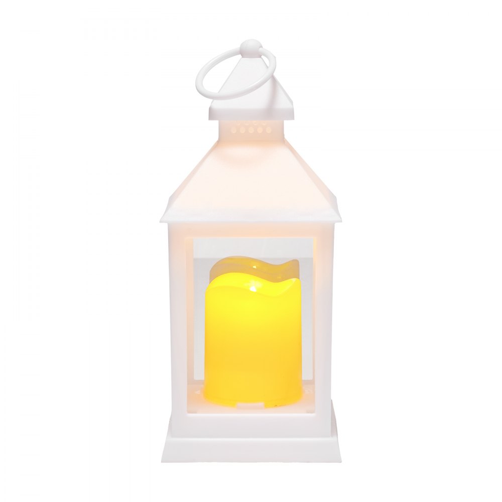 VEVOR 12er-Pack dekorative Kerzenlaternen, elektrische LED-Kerzen ohne Flamme, Halter aus Kunststoff mit Glas, Wandbehang für Veranda, Hochzeitstische, Partys, Bauernhäuser, Weiß, 105x105x240 mm