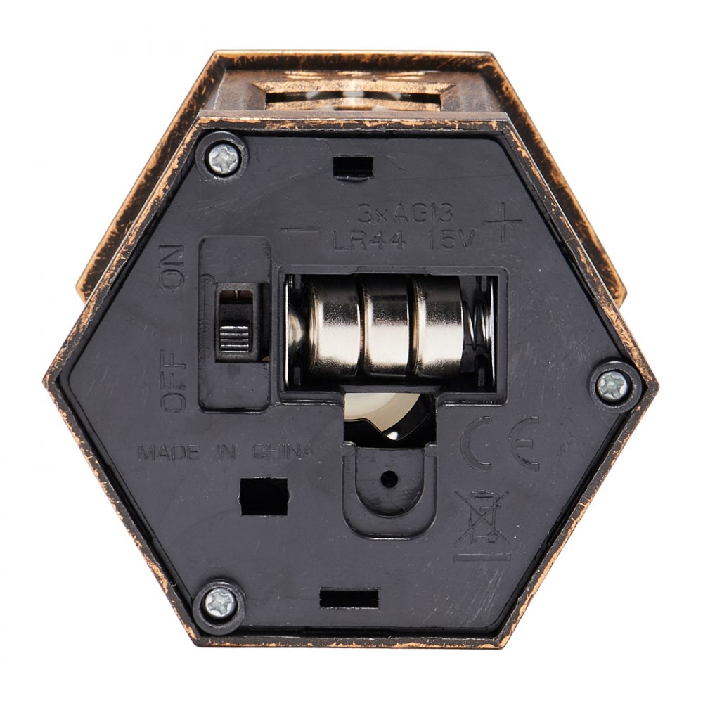 VEVOR 12 Stk. dekorative Kerzenlaternen, elektrische LED-Kerzen ohne Flamme, Halter aus Kunststoff mit Glas, Wandbehang für die Veranda, Hochzeitstische, Partys, Bauernhäuser, Bronze, 65x65x128 mm