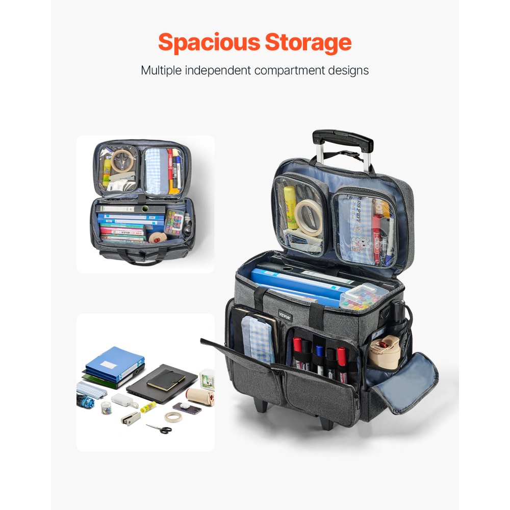 VEVOR Laptop Notebook Trolley Aktenkoffer Notebooktasche bis zu 39,6 cm (15,6 inch)  Grau