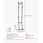VEVOR Fahrradständer Vertikaler Abstellständer für 2 Fahrräder Schwarz, Kohlenstoffstahlrahmen, Mit Höhenverstellbare Haken, Freistehend & Bohrlos, Max. 45,5 kg Tragkraft, Universal für MTB Rennrad