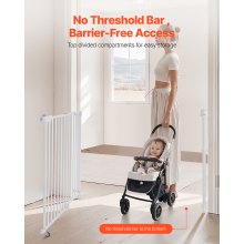VEVOR Babygitter Hundegitter Trenngitter mit verstellbarer Breite (750-1092 mm), Treppenschutzgitter für die Sicherheit von Kindern & Haustieren, Einhandöffnung, für Treppen und Türen, weiß