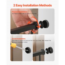 VEVOR Babygitter Hundegitter Trenngitter mit verstellbarer Breite (65-121,9 cm), Treppenschutzgitter für die Sicherheit von Kindern & Haustieren, Einhand offen, für Treppen und Türen, schwarz