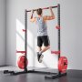 VEVOR Power Rack 445 kg Belastbar, multifunktionales Squat Rack für Heimfitnessstudio, Krafttrainingsgerät mit 6 Bandstiften & Landmine-Aufsatz & Sicherheitsstangen für Bankdrücken Kniebeugen