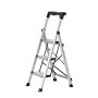 VEVOR Trittleiter 3 Stufen, Klappleiter mit Anti-Rutsch-Stufen & Komfortablem Handgriff, Haushaltsleiter Tragkraft 150 kg, Aluminium-Stehleiter, Sicherheitsleiter für Küche, Lager, Haushalt & Büro