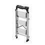 VEVOR Trittleiter 3 Stufen, Klappleiter mit Anti-Rutsch-Stufen & Komfortablem Handgriff, Haushaltsleiter Tragkraft 150 kg, Aluminium-Stehleiter, Sicherheitsleiter für Küche, Lager, Haushalt & Büro