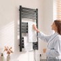 VEVOR Badheizkörper Elektrisch 12 Balken Handtuchheizkörper 550x1025 mm, Handtuchtrockner mit Überhitzungsschutz Heiz- & Trocknungsfunktion Touchscreen Timer IPX4 Wasserdicht Wandmontage Schwarz