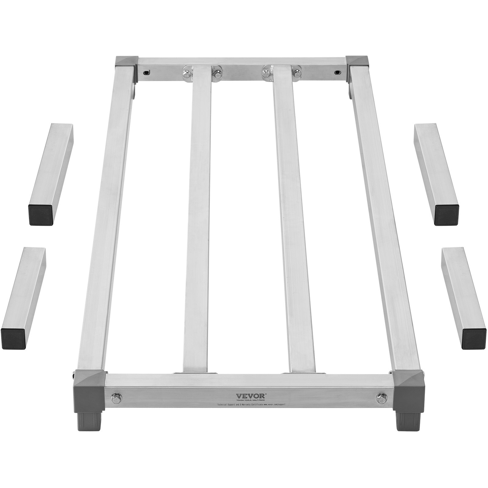 VEVOR Aluminium-Stauregal, 48 x 20 Zoll kommerzielles Bodenregal für Lebensmittel, 12 Zoll über dem Boden, 1000 lbs Tragkraft, komplett verschweißtes Aluminium-Lagerregal, zur Lagerung in Restaurants, Küchen, Garagen und Fahrzeugen