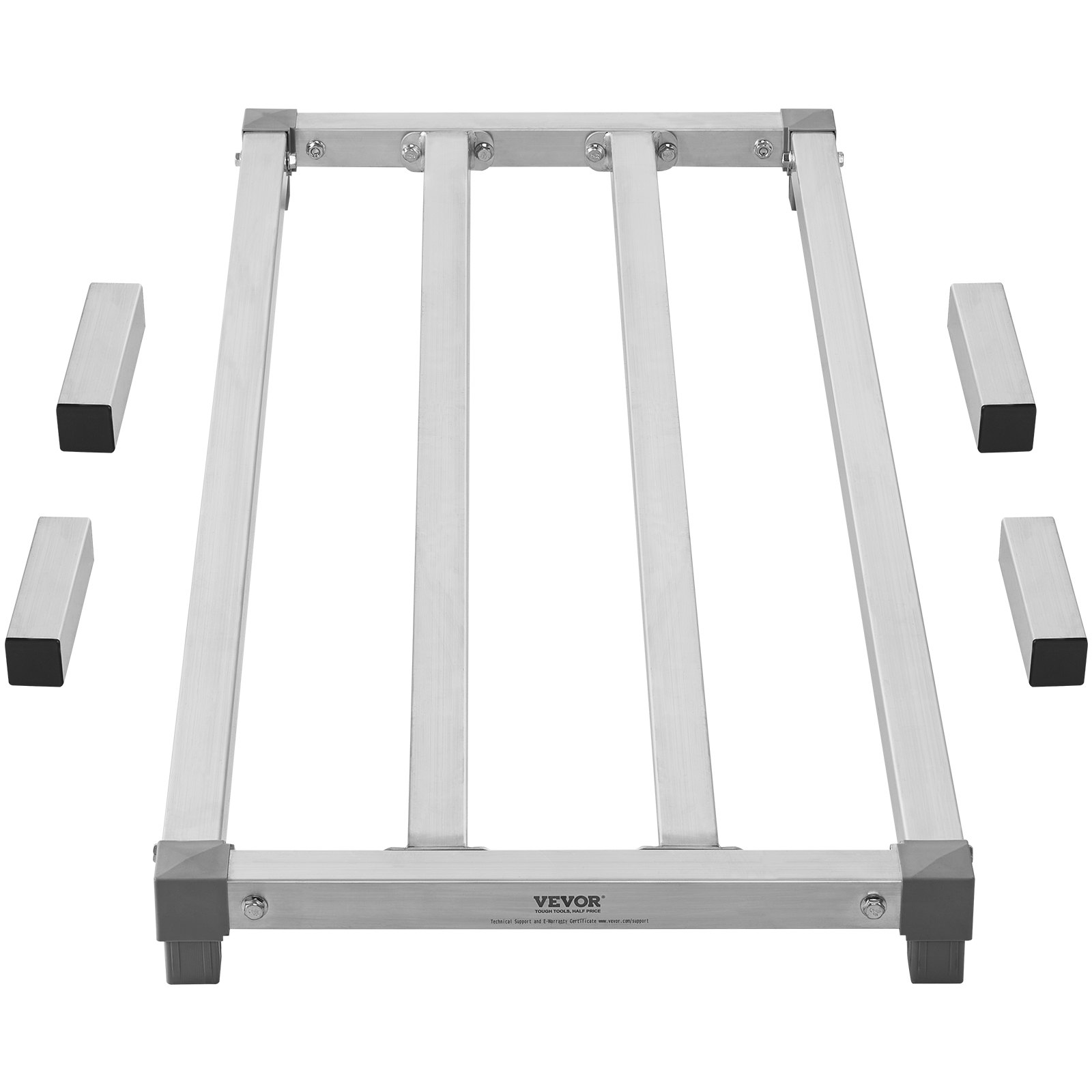 VEVOR Aluminium-Stauregal, 48 x 20 Zoll kommerzielles Bodenregal für Lebensmittel, 8 Zoll über dem Boden, 1000 lbs Tragkraft, komplett verschweißtes Aluminium-Lagerregal, für die Lagerung in Restaurants, Küchen, Garagen und Fahrzeugen