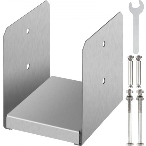 VEVOR 1x U Pfostenträger Edelstahl Aufschraubhülse 13,2x14,5x15,7 cm Pfostenschuh Geeignet für 15x15 cm Pfosten Faserlackierung Korrosionsbeständig Ideal für Terrassenkonsolen Veranda-Geländer usw.