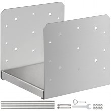 VEVOR 1x U Pfostenträger Edelstahl Aufschraubhülse 19x19,8x18 cm Pfostenschuh geeignet für 20x20 cm Pfosten 2 mm Dicke U Träger korrosionsbeständig passend für Terrassenkonsolen Veranda-Geländer usw.