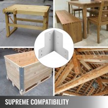 VEVOR Eckwinkel 8 Stk. Grundfarbe, Winkelverbinder 25,4 x 17,8 x 10 cm, Verzinkter Stahl Winkel, Möbel Winkel Verbinder, Schwerlast Winkelverbinder Eckverbinder, Arbeitstisch Eckwinkel, Eckhalterungen