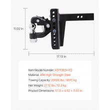 VEVOR Anhängerkupplung 9T Empfängerhaken 63,5-76,2mm Lünettenring 435x125x280mm