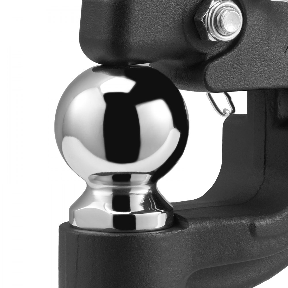 VEVOR 9T towbar, for 50.8 mm tow hooks, combination 2-5/16 inch tow ball, fits 63.5 to 76.2 mm bezel rings, 397 mm length, black powder coating