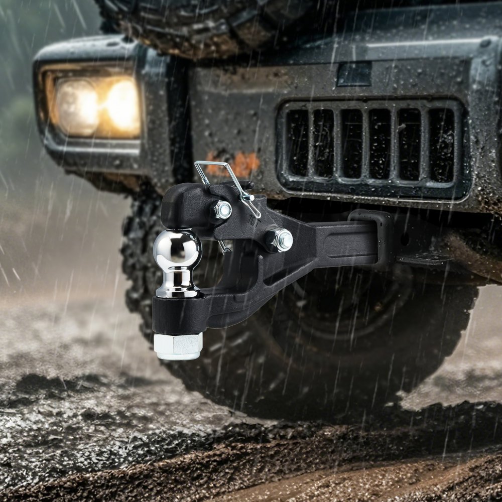 VEVOR Anhängerkupplung, 7256 kg Anhängelast, Bolzenhakenkupplung für 50,8 mm Anhängerkupplungshaken Militärempfänger, Kombination 50,8 mm Anhängerkupplungskugel, passend für 63,5-76,2 mm Lünettenring