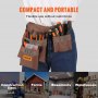 VEVOR Werkzeuggürtel 13 Taschen verstellbar von 73,6 bis 137,2 cm Werkzeugtasche aus Polyester abnehmbare Werkzeugtasche für Elektriker Schreiner Heimwerker Holzarbeiter Baugewerbe Einrahmer