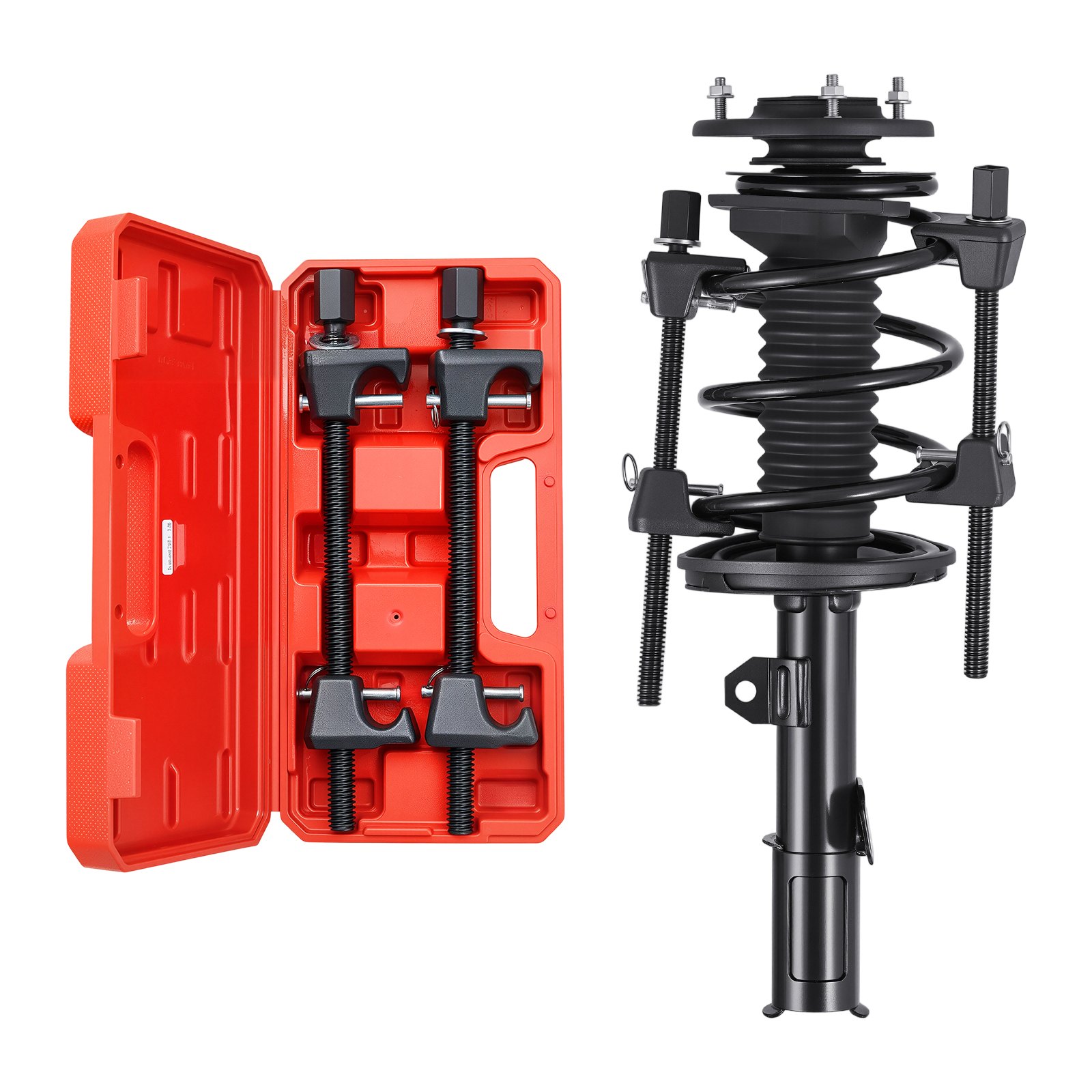 VEVOR Strut Compressor 2 pcs. High-performance coil spring compressor tool with 265 mm reach, compatible with 22 mm hex sockets, suitable for cars, trucks, motorcycles, black, 1200 kg load capacity