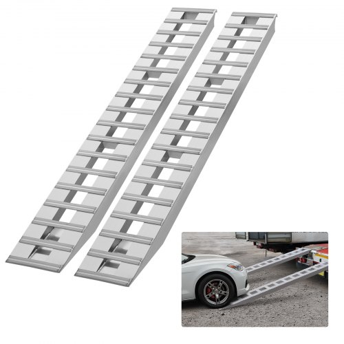 VEVOR Auffahrrampe, Verladerampe, Autorampe 4535,9 kg, breite Verladeschiene, Auto Laderampe 2745 x 380 mm, 2 Stk. Rampen, für Motorrad, Anhänger, ATV, UTV, Gartentraktor, Rasenmäher, Dirtbike usw.
