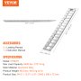VEVOR Loading Ramps, 2 Pcs 2400 x 380 mm, Durable Aluminum and Heavy-Duty Trailer Ramp Set with Anti-Slip Plates, 6000 Lbs Combined Capacity, for Carts, Farm Tractors, ATVs, Lawn Mowers, Motorcycles
