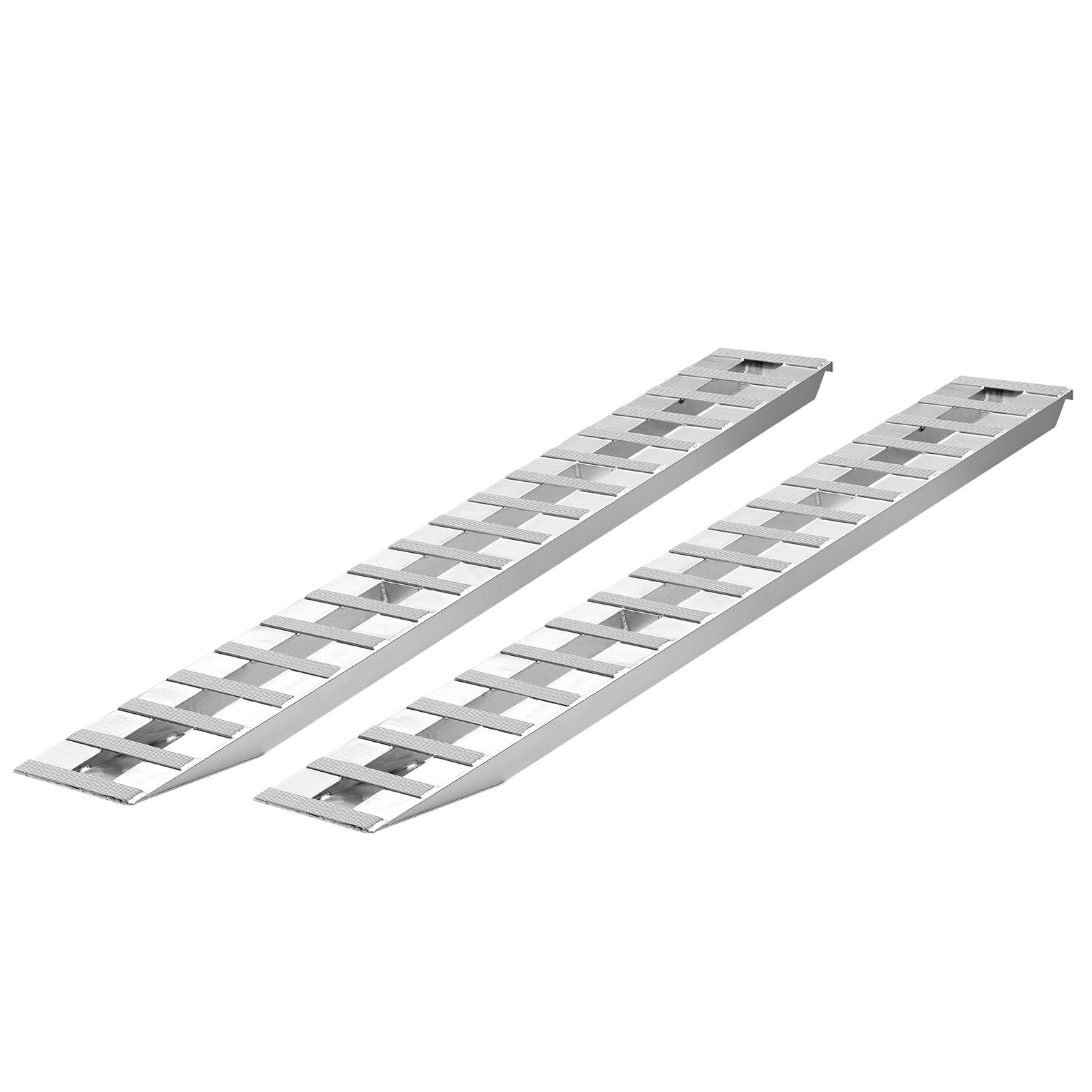VEVOR Laderampen 2 Stk. 2745 x 380 mm, Robustes Aluminium, Schwerlast-Anhängerrampen-Set mit Antirutschplatten, Gesamttragfähigkeit 4535,9 kg, für Anhänger Traktoren ATVs Rasenmäher Motorräder