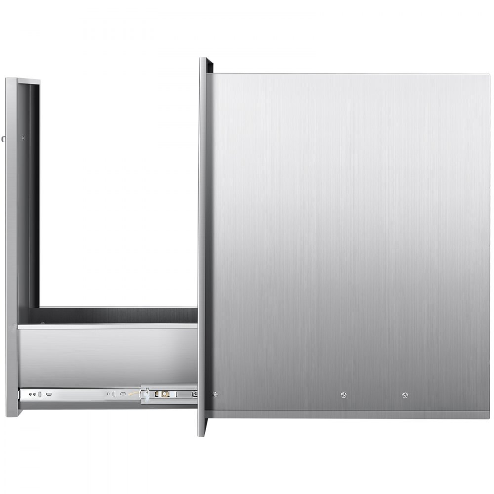 VEVOR Müllschublade für Außenküche Grillkücheninseln, 344x498x655 mm (BxTxH), Innenaufbewahrung, Mehrzweck-Küchenschubladen aus Edelstahl für Propangasflaschen, max. 25 kg (Keine Mülleimer)