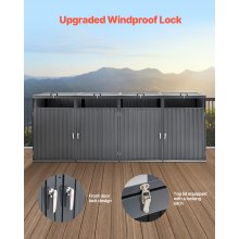 VEVOR Mülltonnenbox Mülltonnenhaus Mülltonnenverkleidung Müllcontainer 4x 240L